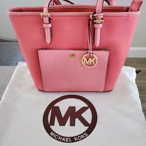 Michael Kors Jet Set Grapefruit Pink Tote